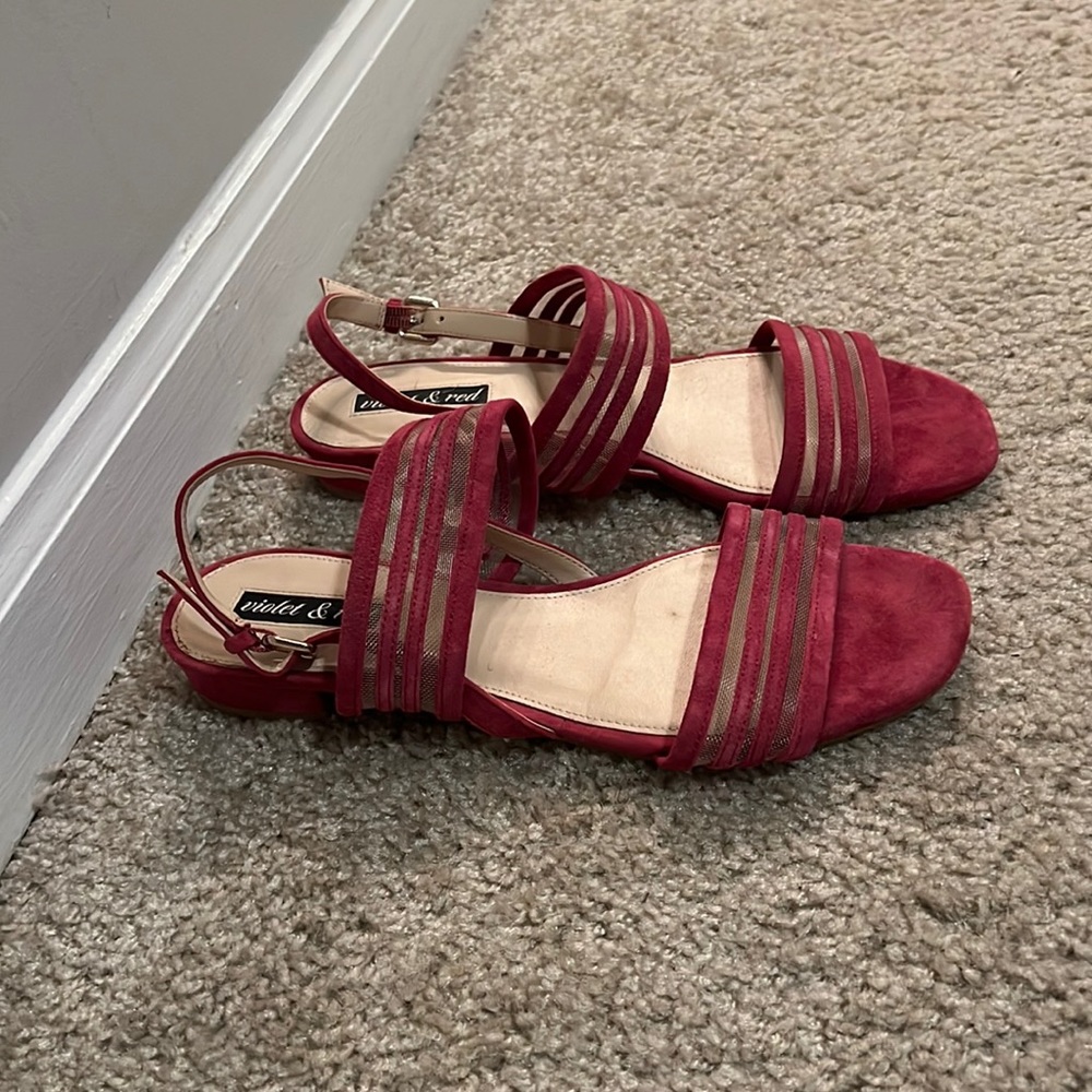 Pink suede sandals